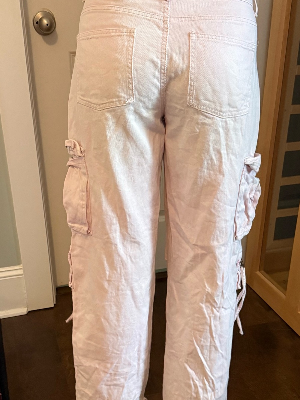 Light Pink Cargo Pants with Side Pockets
